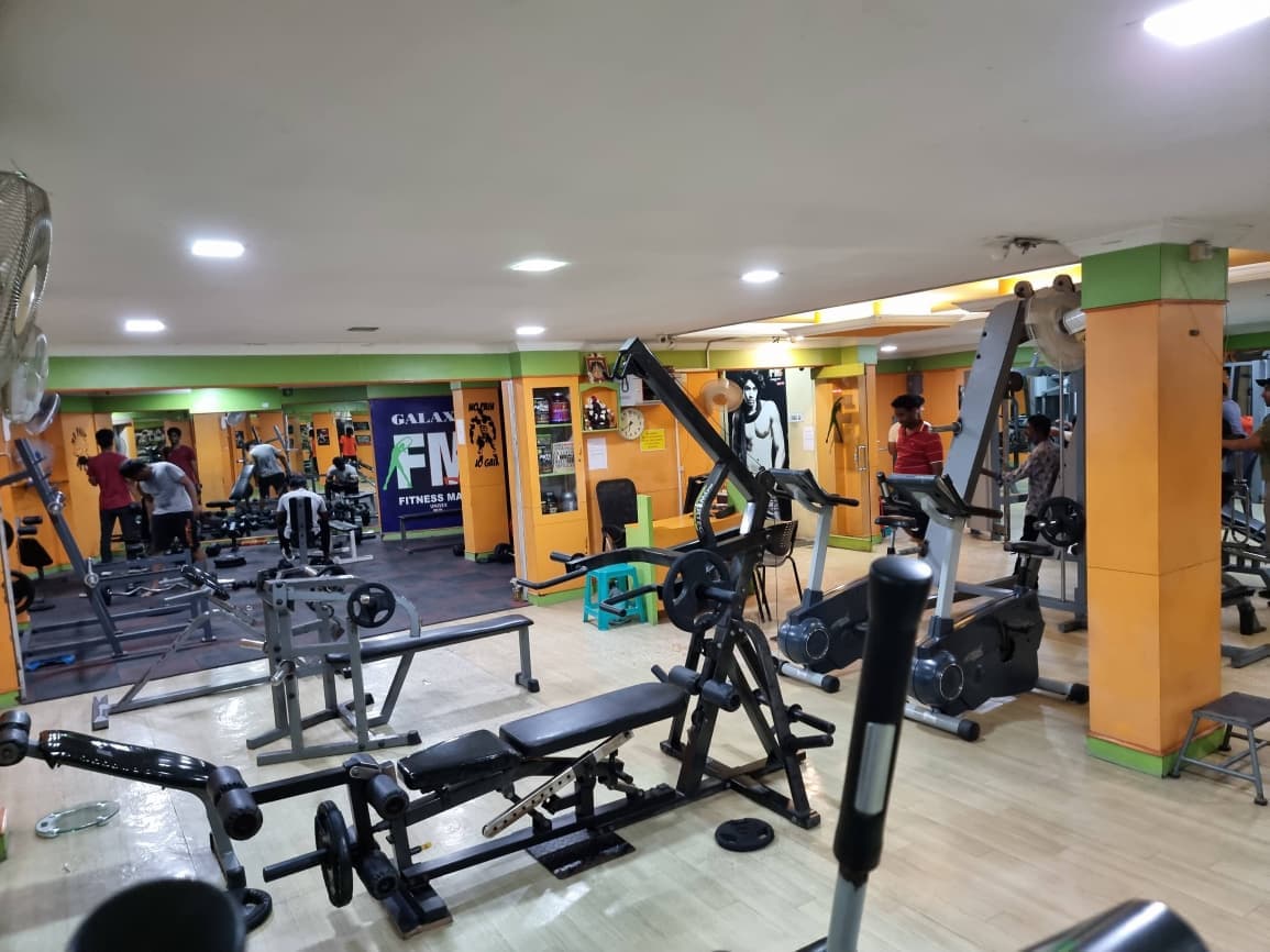 Spin bikes lined up in the cardio zone