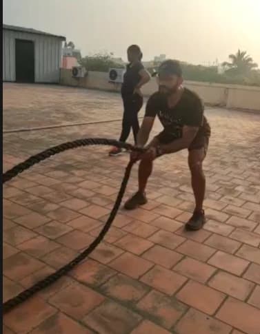 Cross fit training at Galaxy Fitness Mart